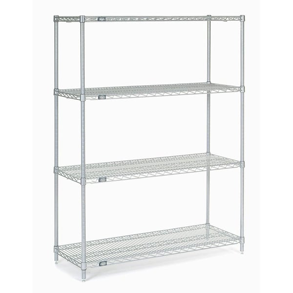 Nexel Stainless Steel Wire Shelving, 48W x 18D x 86H 18488S - main